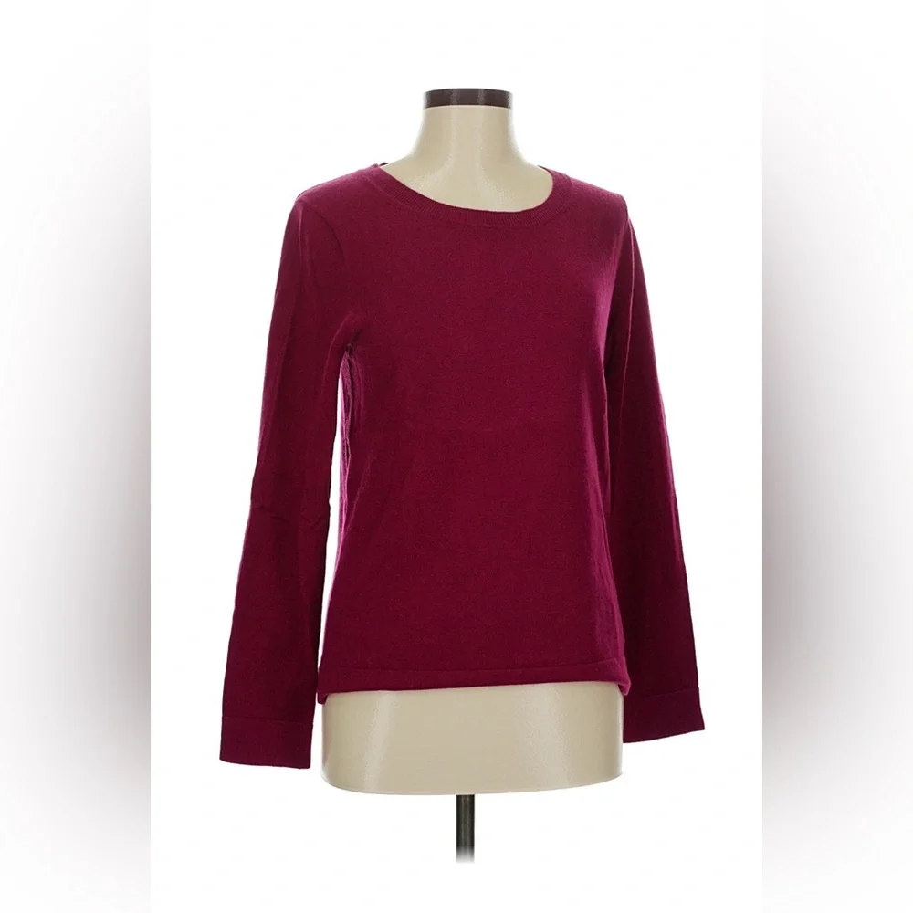 J. Crew Rich Burgundy Merino Wool Blend Teddie Sweater